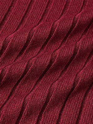 Round Collar Ribbed Knit Sweater