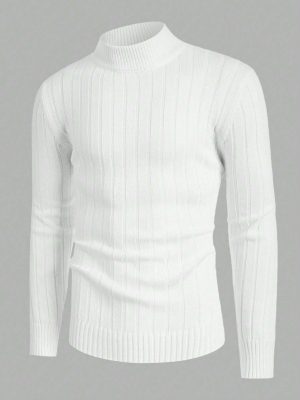 Round Collar Ribbed Knit Sweater