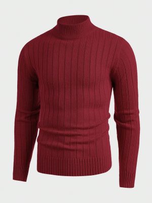 Round Collar Ribbed Knit Sweater