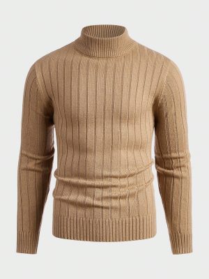 Round Collar Ribbed Knit Sweater