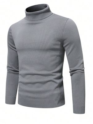 Solid Turtle Collar Sweater