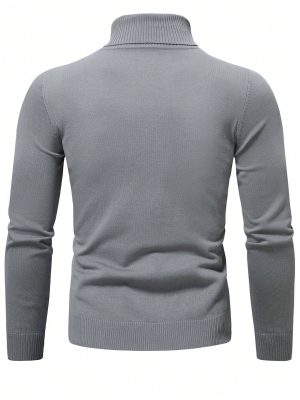 Solid Turtle Collar Sweater