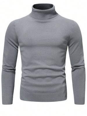 Solid Turtle Collar Sweater