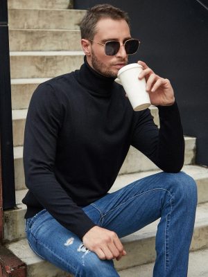 Solid Turtle Collar Sweater