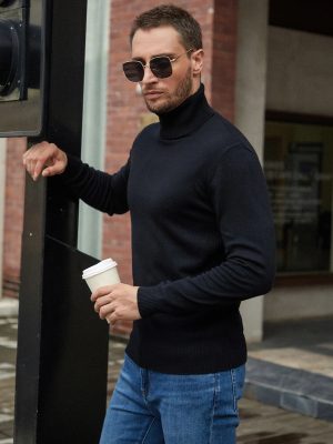 Solid Turtle Collar Sweater