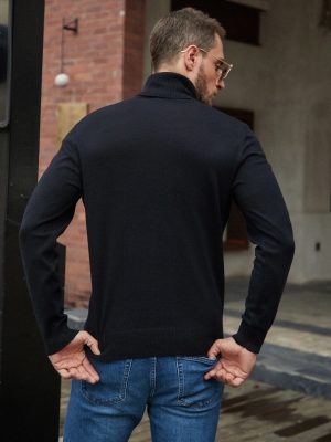 Solid Turtle Collar Sweater