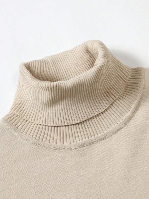 Solid Turtle Collar Sweater