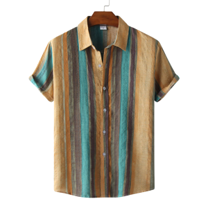 Casual Striped Short Sleeve Shirt