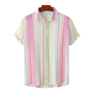 Hawaiian Striped Short Sleeve Shirt