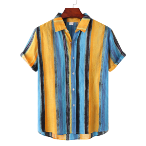 Casual Striped Short Sleeve Shirt