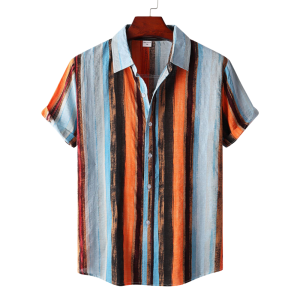 Casual Striped Short Sleeve Shirt