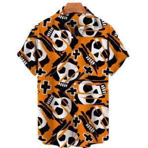 Men’s Hawaiian Skull Printed Shirts