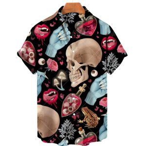 Men’s Hawaiian Skull Printed Shirts
