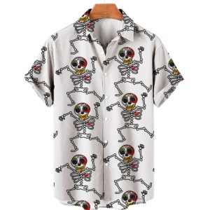 Men’s Hawaiian Skull Printed Shirts