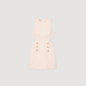 Openwork tweed dress