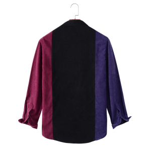 Color Match Block Corduroy Button Down Shirt