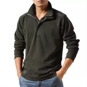 Men’s Zipper Lapel Polo Tactical Shirt