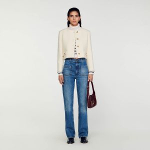 Cropped bouclé wool jacket