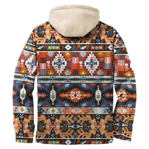 Men’s Casual Ethnic Print Hooded Jacket