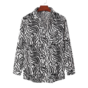 Zebra Black White Full Sleeve Shirt S159