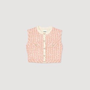 Sleeveless tweed jacket